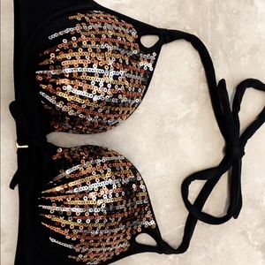 Victoria’s Secret 34b sequin bikini top bombshell